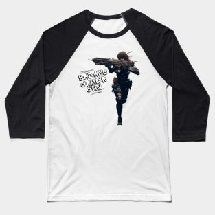 Cyberpunk Badass Gamer Sniper Girl Baseball T-Shirt